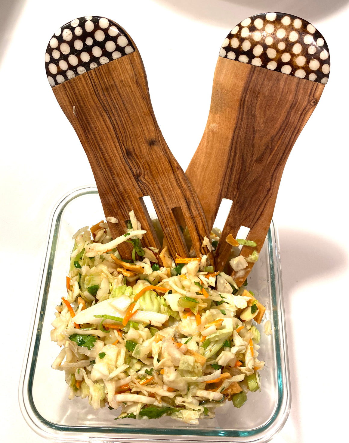 Wooden Carved Salad Fork Set